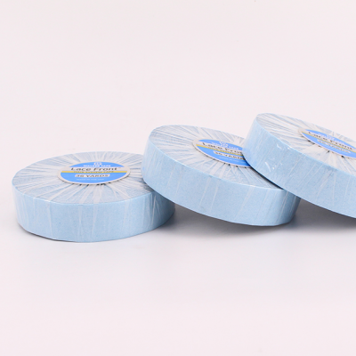 Paypal acceptable 0.8*36 yard blue tape roll glue adhesive tape for tape hair extension