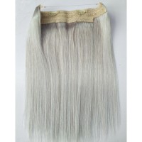 Wholesale 100%  Natural Human Hair Halo Weft Hair Extensions With Two Clips 100% European Virgin Hair