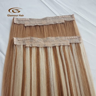 Hot Selling Tangle Free 100% Remy Human Hair Double Drawn Fish Wire Hair Extension